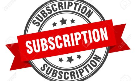 subscription label. subscription red band sign. subscription